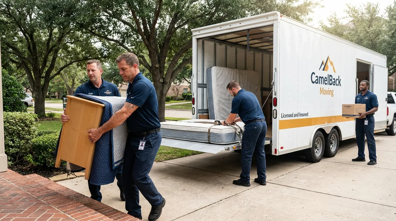 Crew loading residential truck for cross-state move from Pittsburgh, PA