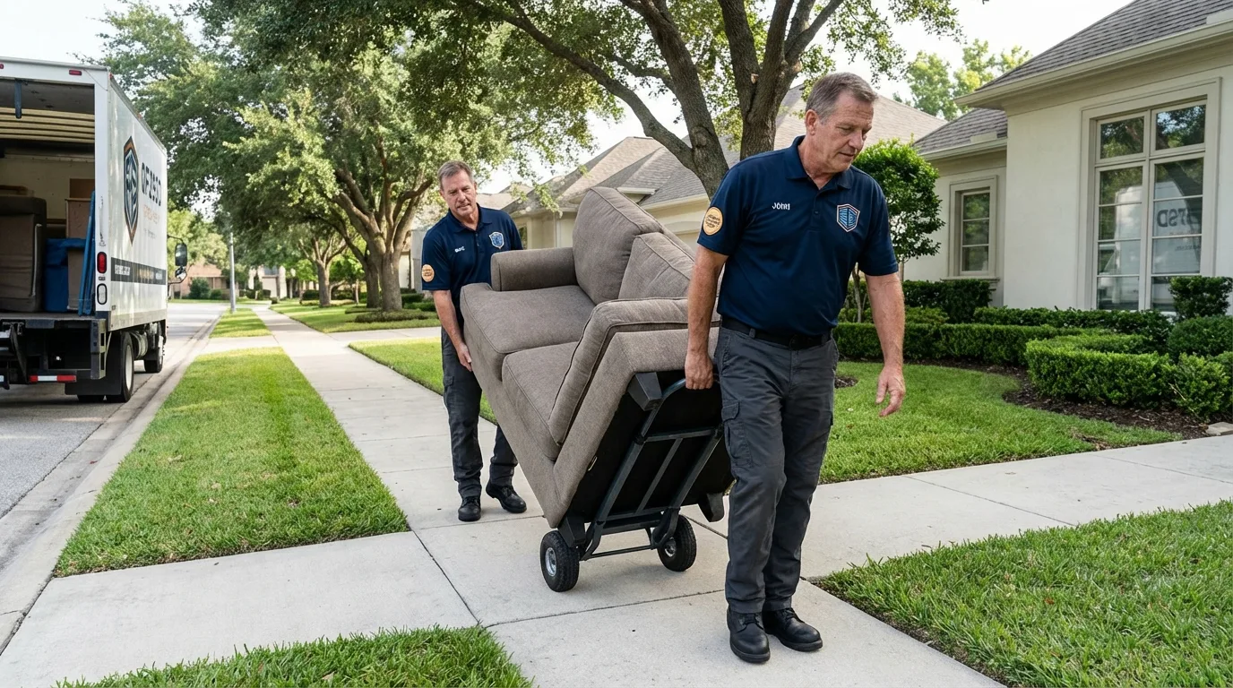 Local residential moving crew loading furniture in Pittsburgh, PA